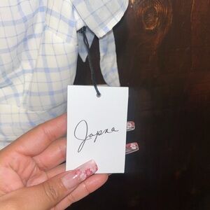 Japna Light Blue and White Checkered Top